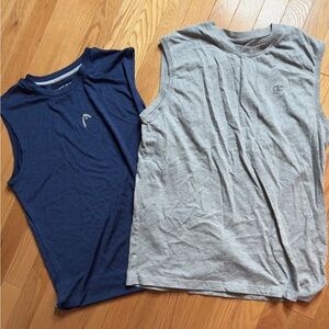 Men’s Two sleeveless tank tops Head & Champion, Blue and Gray, M